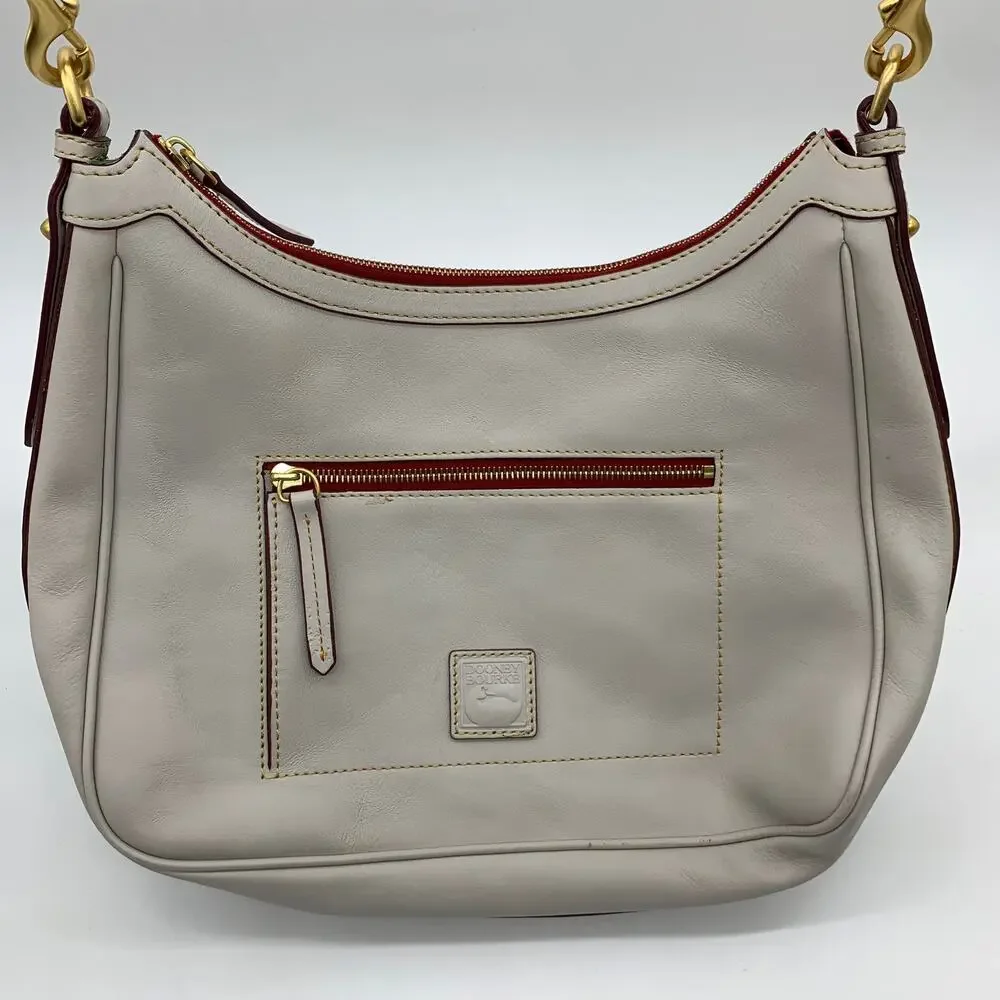 Dooney & Bourke Crossbody Florentine Leather Purse Ecru Large Bags - Picture 2 of 16